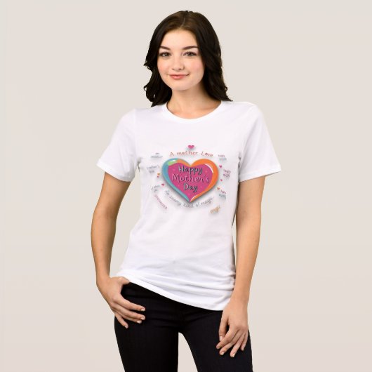 Liebe einer Mutter - farbiges Herzdesign Tri-Blend Shirt (Vorderseite voll)