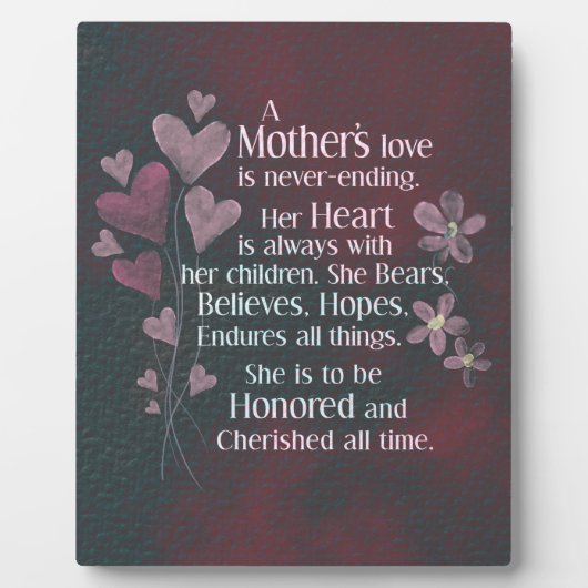 Liebe einer Mutter Fotoplatte (Vorderseite)