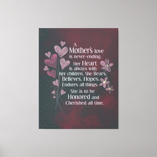 Liebe einer Mutter Leinwanddruck (Vorderseite)
