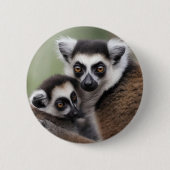 **"Liebe einer Mutter: Mama und Baby Lemur Cuddlin Button (Vorderseite)