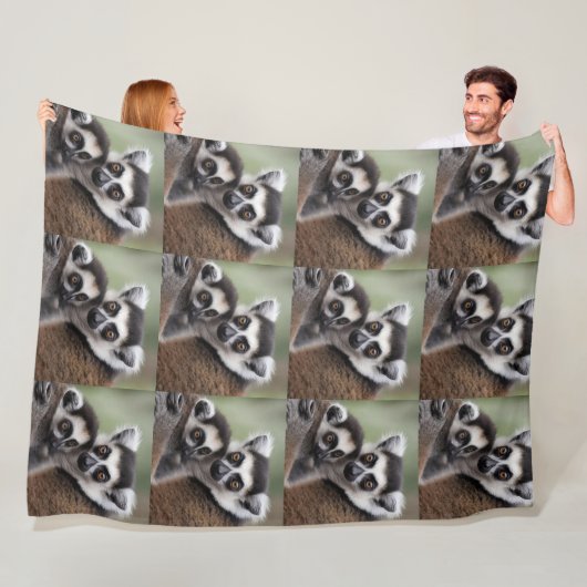**"Liebe einer Mutter: Mama und Baby Lemur Cuddlin Fleecedecke (Beispiel)