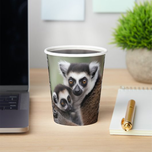 **"Liebe einer Mutter: Mama und Baby Lemur Cuddlin Pappbecher (InSitu)