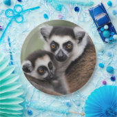 **"Liebe einer Mutter: Mama und Baby Lemur Cuddlin Pappteller (Party)