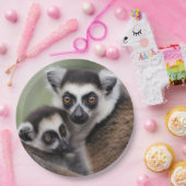 **"Liebe einer Mutter: Mama und Baby Lemur Cuddlin Pappteller (Party)