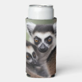 **"Liebe einer Mutter: Mama und Baby Lemur Cuddlin Selters Dosenkühler (Seltzer Vorderseite)