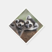 **"Liebe einer Mutter: Mama und Baby Lemur Cuddlin Serviette (Ecke)