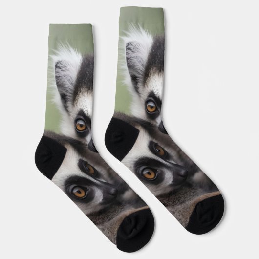 **"Liebe einer Mutter: Mama und Baby Lemur Cuddlin Socken (Rechts)
