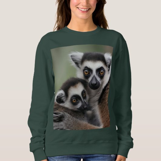 **"Liebe einer Mutter: Mama und Baby Lemur Cuddlin Sweatshirt (Vorderseite)