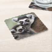 **"Liebe einer Mutter: Mama und Baby Lemur Cuddlin Untersetzer (angewinkelt)