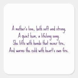 Liebe einer Mutter Quadratischer Aufkleber