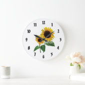 Liebe einer Sonnenblume Große Wanduhr (Zuhause)