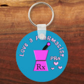 Liebe eines Apothekers PRN Pestle und Mortar Desig Schlüsselanhänger (Vorderseite)