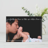 Liebe eines Vaters Modernes Foto des Privatvaters Karte (Stehend Vorderseite)