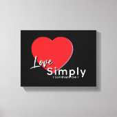 Liebe Einfach Inspiriert von 1 Korinthen 13 Rotes  Leinwanddruck (Vorderseite)