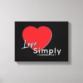 Liebe Einfach Inspiriert von 1 Korinthen 13 Rotes  Leinwanddruck
