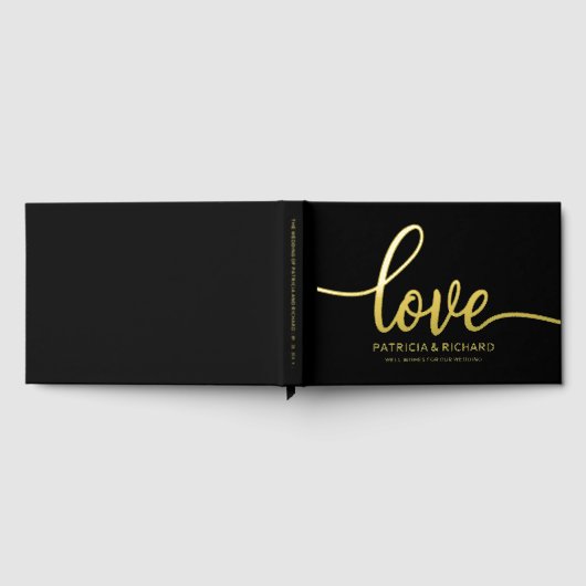 Liebe Einfache Chic Calligrafy Hochzeit Gästebuch (Voll)