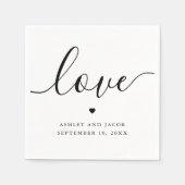 Liebe. Einfache minimalistische Typografie-Hochzei Serviette (Vorderseite)