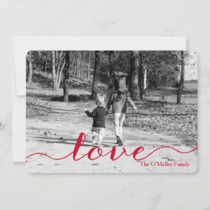 Liebe Einfache Rote Schrift Foto Valentinstag Feiertagskarte