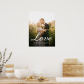 Liebe Einfaches Foto Elegante Hochzeit Poster (Küche)