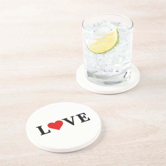 LIEBE Einfaches Minimalistisches Elegant Getränkeuntersetzer (Seite)
