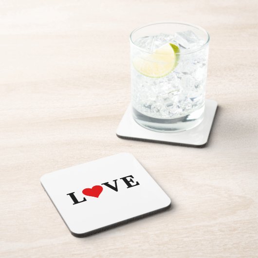 LIEBE Einfaches Minimalistisches Elegant Getränkeuntersetzer (Rechte Seite)