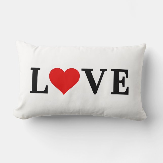 LIEBE Einfaches Minimalistisches Elegant Lendenkissen (Vorderseite)