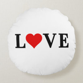 LIEBE Einfaches Minimalistisches Elegant Rundes Kissen