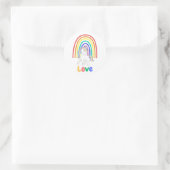 Liebe Einhorn Regenbogen Runder Aufkleber (Tasche)