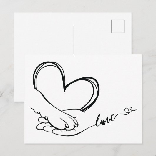 Liebe Einladungspostkarte (Vorne/Hinten)