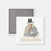 Liebe Eins Snowman T - Shirt und Geschenke Magnet (Vorderseite/Rückseite)