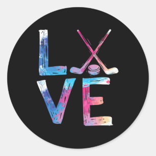 Liebe Eishockey Girls Hockey Geschenke Eishockey Runder Aufkleber