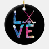 Liebe Eishockey Hockey Girls Geschenke Womens Ice Keramik Ornament (Hinten)