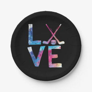 Liebe Eishockey Hockey Girls Geschenke Womens Ice Pappteller