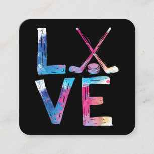 Liebe Eishockey Hockey Girls Geschenke Womens Ice  Quadratische Visitenkarte