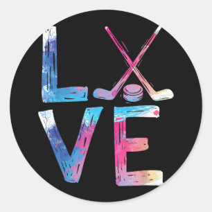 Liebe Eishockey Hockey Girls Geschenke Womens Ice Runder Aufkleber