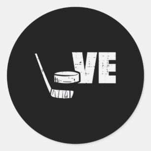 Liebe Eishockey Stock Puck Spieler Torwart Fans Mä Runder Aufkleber