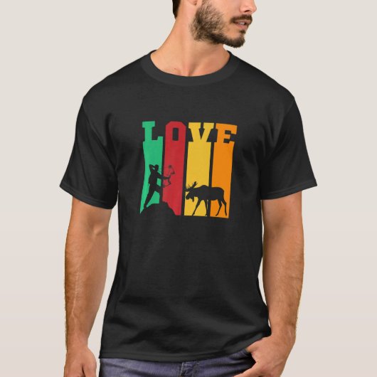 Liebe Elche Jagd Hirschelenjagd T-Shirt (Vorderseite)