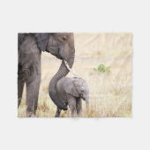 Liebe Elefant Baby Foto Fleecedecke (Vorderseite (Horizontal))