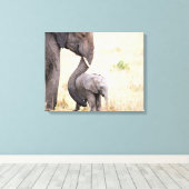 Liebe Elefant Baby Foto Leinwanddruck (Insitu (Holzboden))