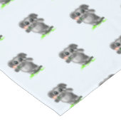Liebe Elefant mit Blume Tablecloth - Ihre Farben Tischdecke (Schrägansicht)