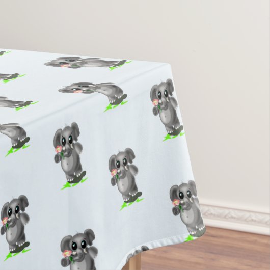 Liebe Elefant mit Blume Tablecloth - Ihre Farben Tischdecke (Beispiel)