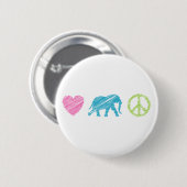 Liebe, Elefant und Frieden Button (Vorne & Hinten)