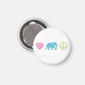 Liebe, Elefant und Frieden Magnet (Vorderseite/Rückseite)