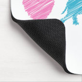 Liebe, Elefant und Frieden Mousepad (Ecke)