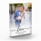 Liebe Elegant Black Script Bride Groom Wedding Fotoblock (Links)
