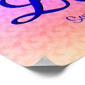 Liebe Elegant Bluebird Personalisiert Hochzeit Poster (Ecke)