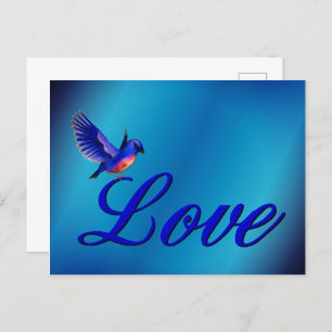 Liebe Elegant Bluebird Postcard Postkarte