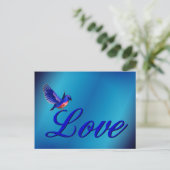 Liebe Elegant Bluebird Postcard Postkarte (Stehend Vorderseite)