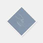 Liebe - Elegant Dusty Blue Wedding Serviette (Ecke)
