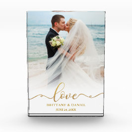 Liebe Elegant Gold Script Bride Groom Wedding Fotoblock